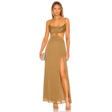 Lovers and Friends Jamey Maxi Dress Gold Size M