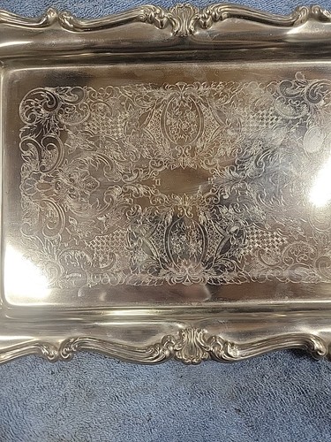 Vintage L'argenterie Server Tray Silver plated EP On Steel 18" X 10" Hong Kong - Picture 4 of 6