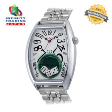 Frank Miura King Macau Gamble Watch Metallband weiß drei Würfel NEU!
