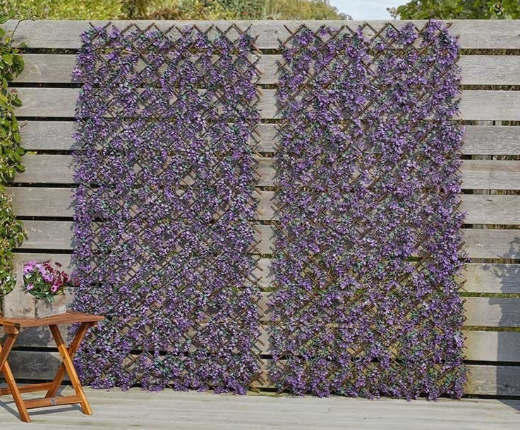 Vivid Violet Garden Trellis Expandable Screen Fence Wall Trellis 180 x 60cm