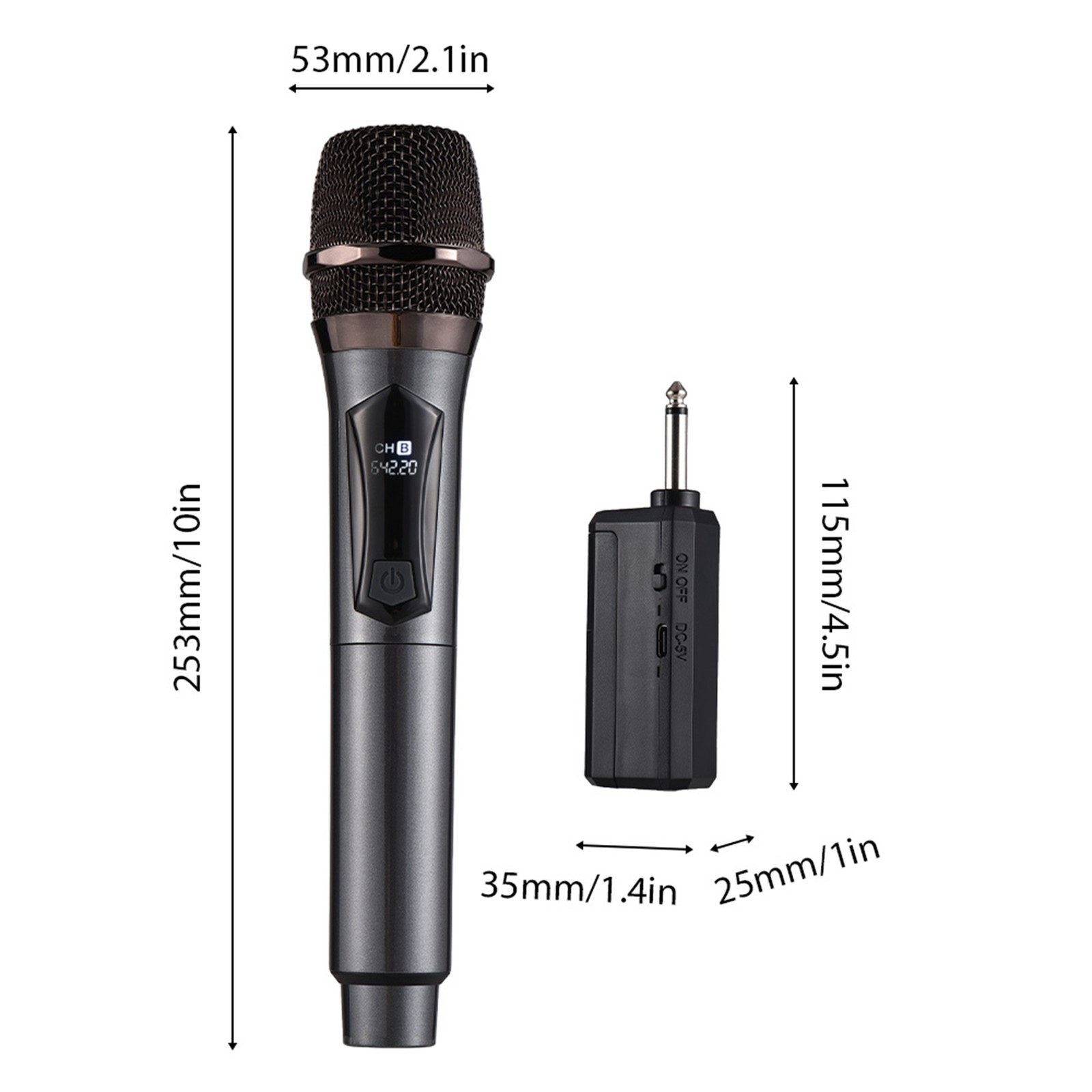 Rechargeable Wireless Microphone System Receiver Clear Sound For Karaoke Party