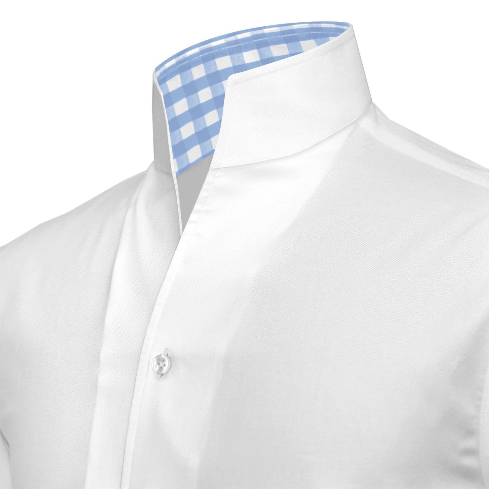 Men's Mandarin Formal White Cotton Shirt High Open One Piece V Collar Buttonless image 2