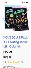 2 Pack 10 Inch LCD Writing Tablet Erasable Drawing Doodle Board for Kids