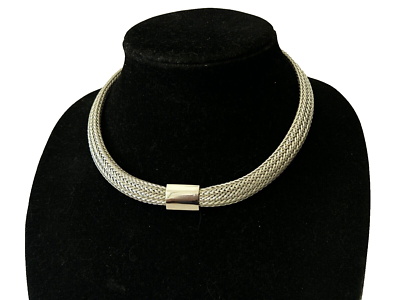 Signed BJS Design BARBARA SILVERSTEIN Silver Tone Braided Signed BJS Design BARBARA SILVERSTEIN Silver Tone Braided