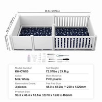 Dog Whelping Box 93.3 x 48.4 x 18.1in Dual Zone PVC with Rails Pee Pad 7