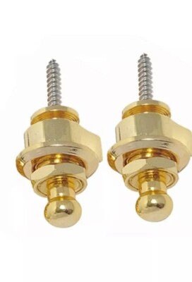 Gurtverschlüsse Knopf Schaller Style für Gitarre Bass Teile Rundkopf Gold 2 Stück