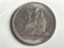 1894 H Guatemala 1 Peso Silver 900) 25 g ⌀ 37 mm KM# 210