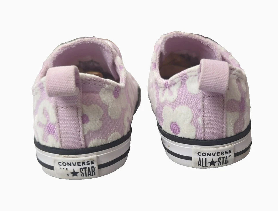 匡威 Converse Chuck Taylor All Star 粉色花卉鞋 婴儿 女孩 10 花低肩带 — 第 4/4 张图片