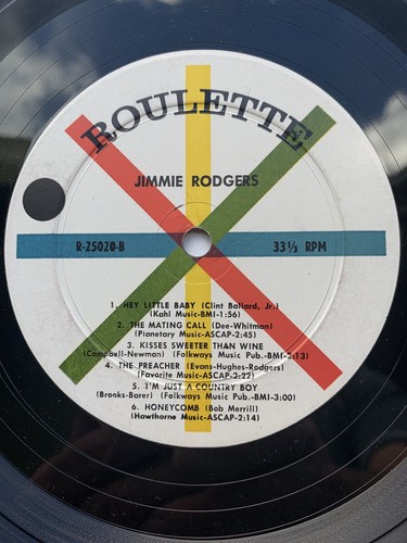 1958 JIMMIE RODGERS DEBUT LP ROULETTE - Rare ROCK TEEN SOUND - Picture 6 of 6