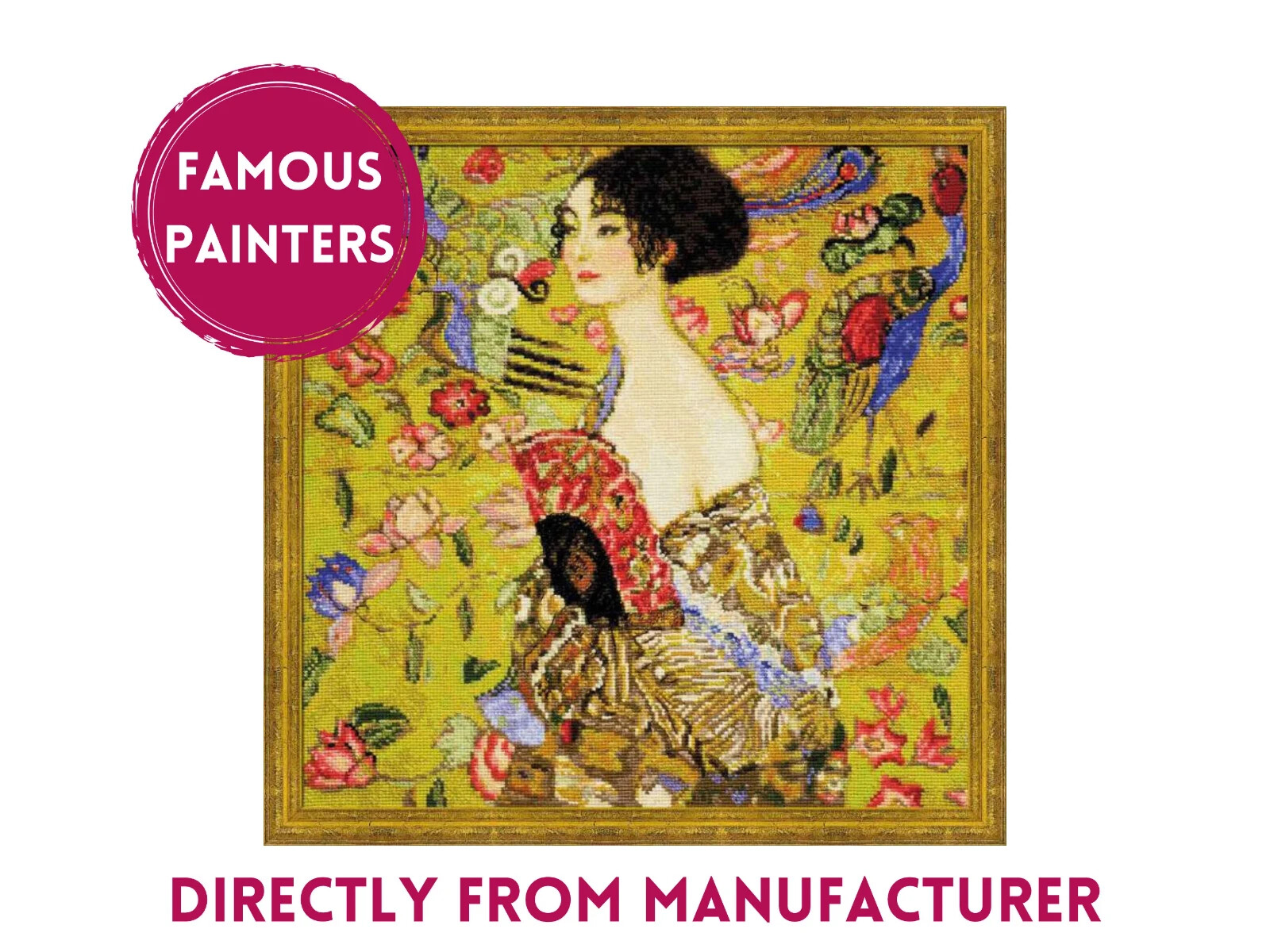 Kit 1226 Lady With A Fan After G. Klimt's Painting