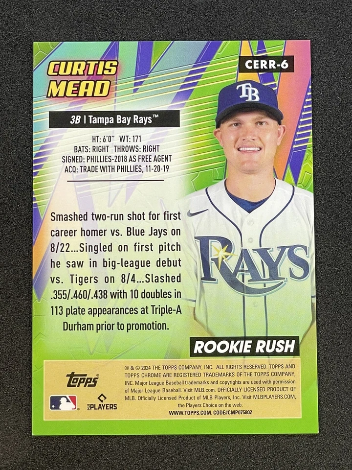 2024 Topps Chrome Curtis Mead RC All Etch Rookie Rush Gold Refractor /50 🔥 - Image 2 of 3