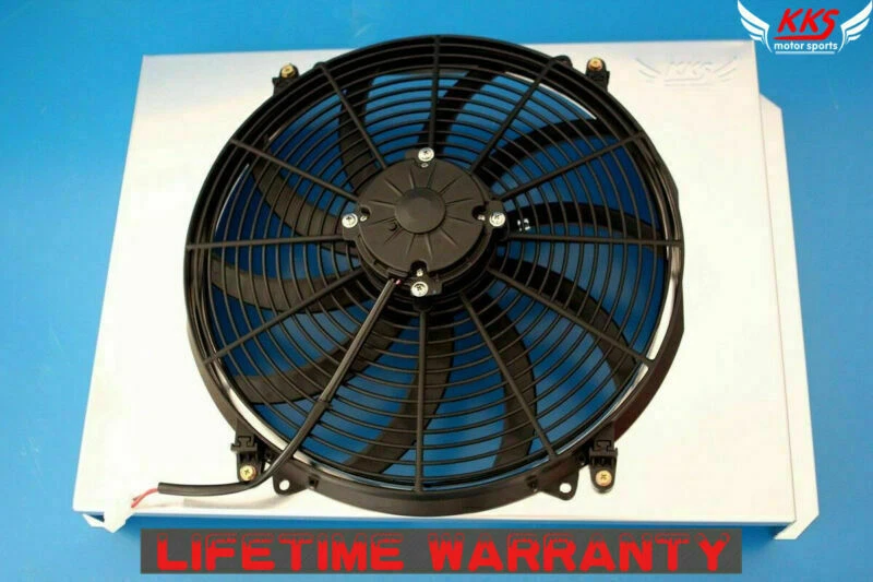 Cubierta de radiador KKS y ventilador de 16" para Chevy Bel Air Fleetline Stileline V8 1949-1954 Foto 2 de 4