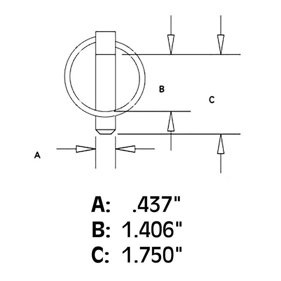 Set of (10) 7/16" Implement Lynch Pins Fits ThreePoint Tractor Hitches