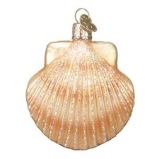 Old World Christmas SCALLOP SHELL 12179 Glass Ornament w/OWC Box