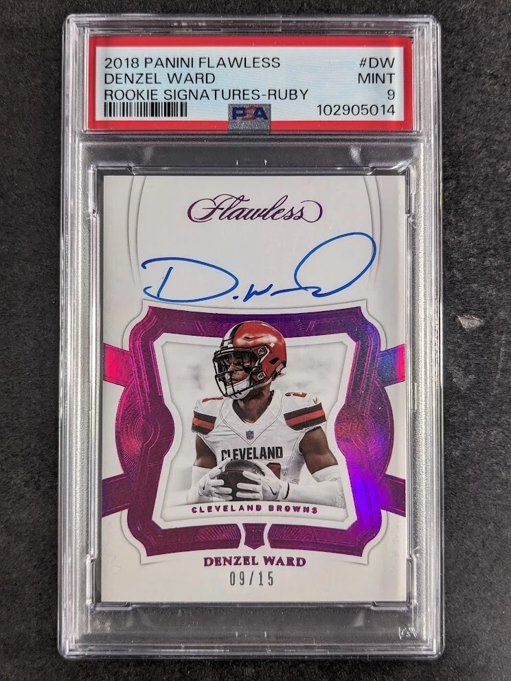 Denzel Ward Panini Flawless Rookie Signatures #DW Ruby