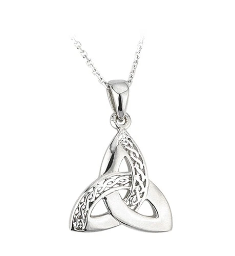 Solvar Celtic Weave Trinity Knot Necklace Silver Irish Made eBay