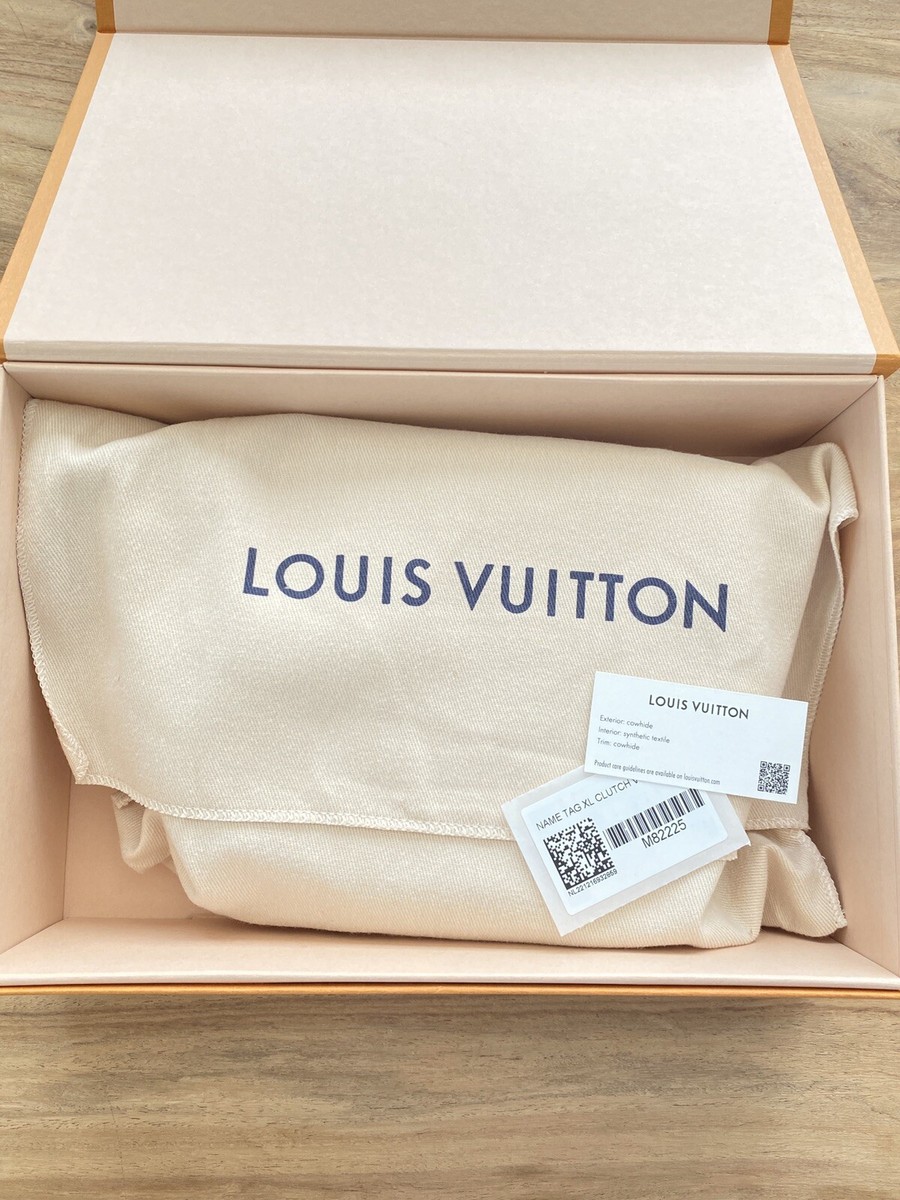 Louis Vuitton Name Tag XL Clutch Natural in Cowhide Leather with