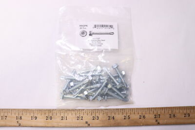 (25-Pk) Indented Hex Head #3 Tek Point Bright Zinc Finish 3/8'' x 14 x 1-1/2''