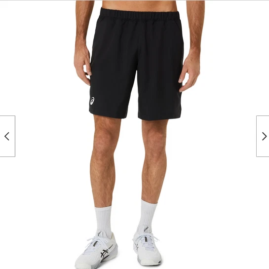 ASICS PANTALONCINI UOMO TESSUTI PRESTAZIONI 71N TASCA (NERO con grigio X LARGE) NUOVI CON ETICHETTE