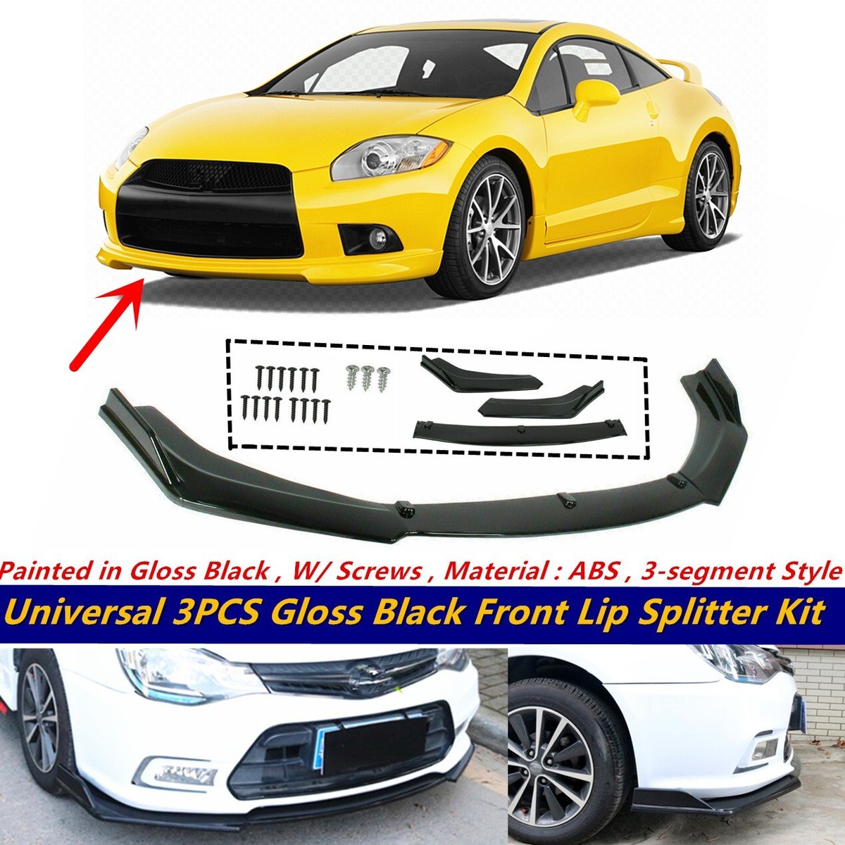 Add-on Universal For 09-12 Mitsubishi Eclipse Front Bumper Lip