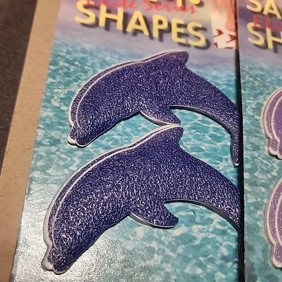 Lote 2 pegatinas de bañera apliques de seguridad antideslizantes delfines formas en T Compac Safe de colección Foto 3 de 4