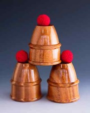 Wooden Cups and Balls~Deluxe Wood Version of Classic Magic Trick~Cup & Ball Set