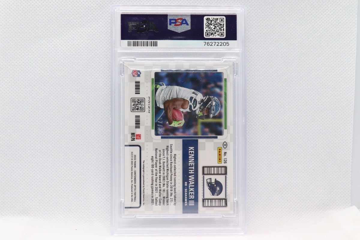 Kenneth Walker III Rookie Ticket Auto /25 Blue PSA 9 - 2022