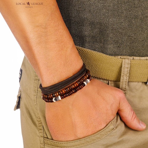 YANCHUN Herren Armbänder Surf-Style - Bunte Perlenarmbänder Stapelbar