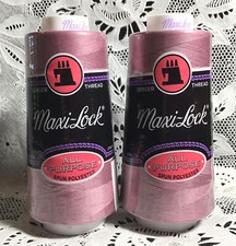 NEW 2 Rose maxilock 3000Yd spools 100 polyester overlock sewing thread TEX 27