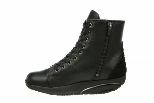 MBT Monya Mujer Encaje Botines Con Cremallera Lateral ( Cuero Negro,Tacón Sensor - Imagen 3 de 4