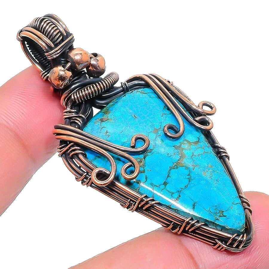 Piedra de cobre Turquesa Collares y colgantes hechos a mano