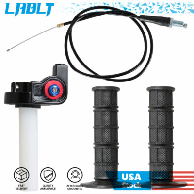 LABLT 7/8'' 22mm Twist Throttle Handle Grip with Cable 50-250CC ATV Dirt Bike
