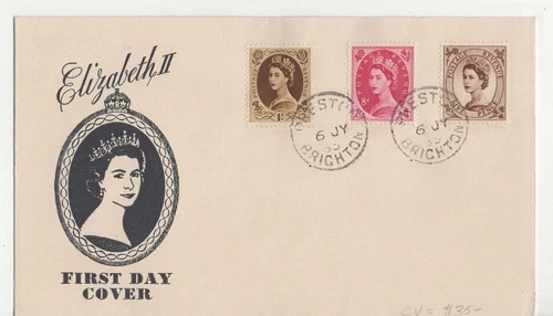 Stamps Great Britain, FDC Queen Elizabeth II, 1953