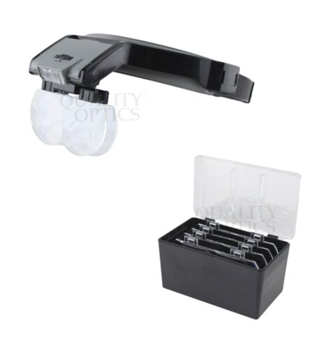 Quality Optics® Illuminated Headband Magnifier Jewelers Head Visor Magnifying - 第 1/7 張圖片