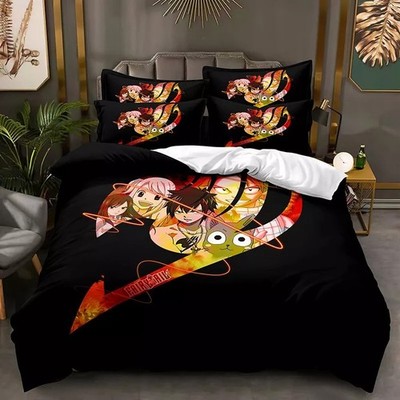 03.Anpassbar Bettwäsche Set Fairy Tail Bettdeckenbezug135x200 Kissenbezüge80x80