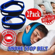 2-Pack Anti Snore Chin Strap Stop Snoring Belt For Sleep Apnea Support Solution