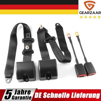 2x 3 Punkt Automatikgurt Dreipunktgurt + E Prüfung Gurtpeitsche 290cm Universal