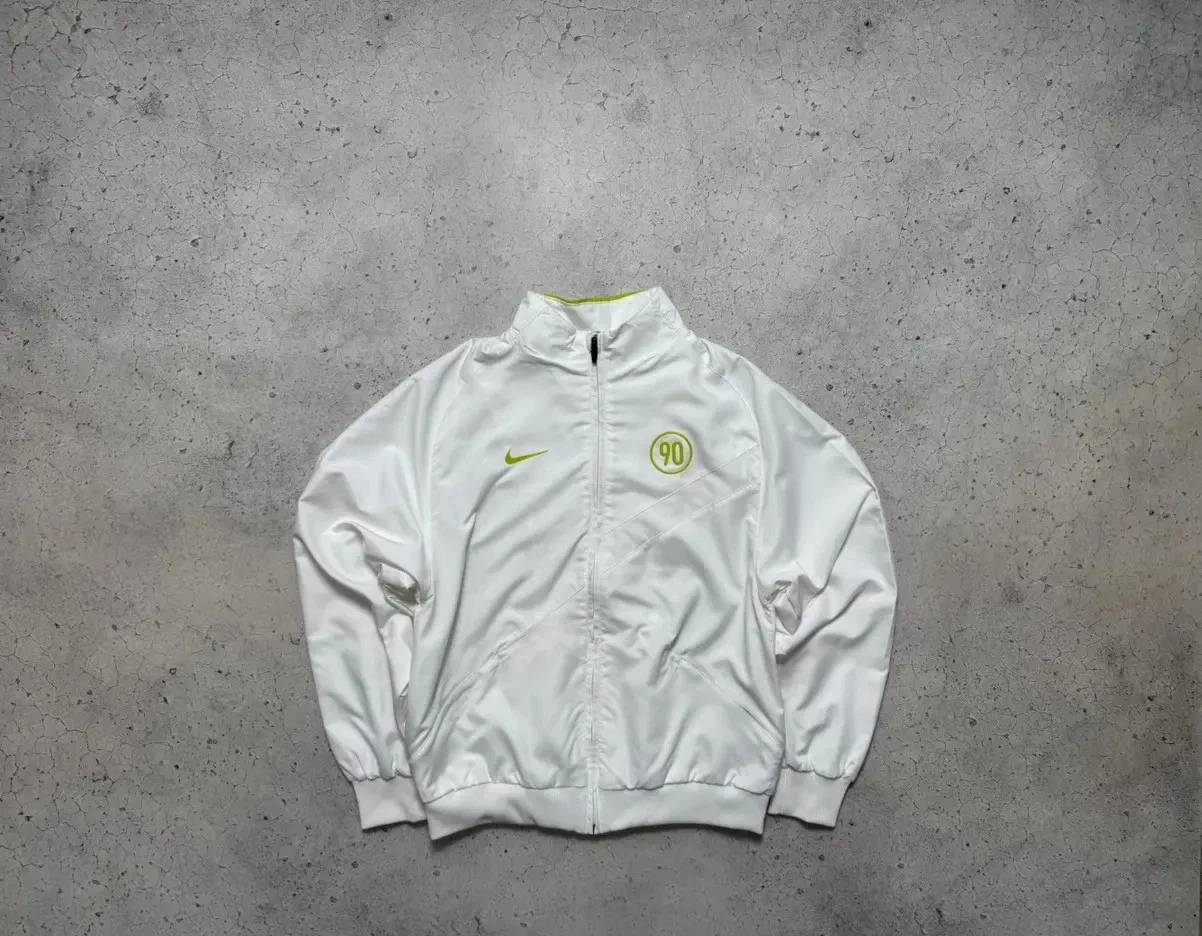 Nike Total 90 White Vintage Nylon Light Jacket Drill Y2K