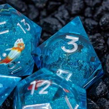 Sage's Companion Spirits Sunlit Koi Fish Liquid Core Dice Set | Koi DND Dice