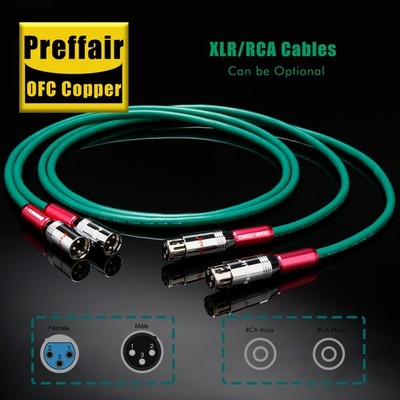 Pair OFC Copper Silver Plated HIFI Signal Interconnect Wires XLR Connector Plug