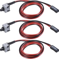 3 Pack 2 Pin SW PC Desktop Power Cable On/Off Push Button ATX Computer Switch...