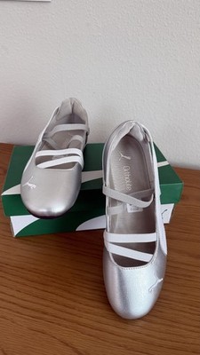 Puma Speedcat Ballet Flats Metallic Silver New With Box Ortholite Women's Sz 7.5
