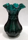 Fenton Aqua Blue Fluted Edge and Dot Vase 5.5"