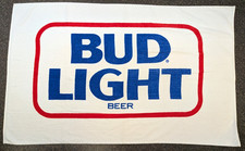 Vintage Bud Light Beer Anheuser Busch Budweiser Advertising White Beach Towel