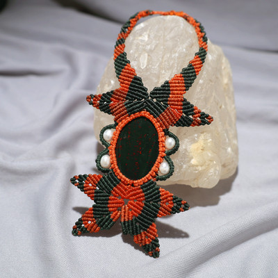 Ancient Earth Energy ~ Artisan Tribal Bloodstone Statement Necklace Boho Jewelry