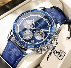 POEDAGAR Mode d'origine Hommes lumineux Imperméable Chronographe...