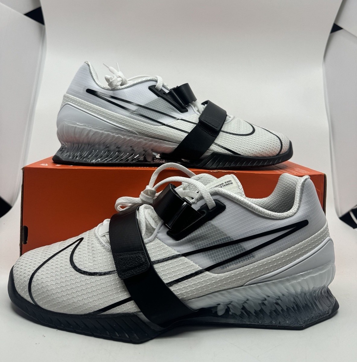 Men's 11.5 - Nike Romaleos 4 White-Black-White Weightlifting