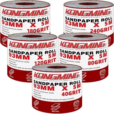 Kongming Sandpapier Rolle 93 mm x 5 m 5 Stück 40