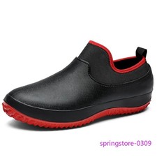 Men's Waterproof Ankle Rubber Rain Boots Chef Mud Garden Shoes Low Top Plus Size