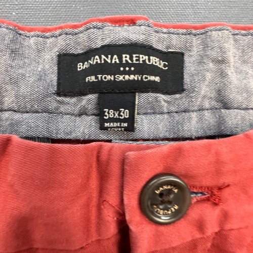 Banana Republic Fulton Skinny Chino Pants Men’s 38x30 Red Stretch Casual Cotton - Picture 3 of 12